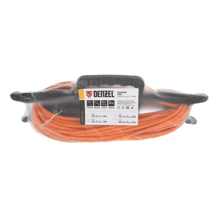 Удлинитель-шнур силовой Denzel 37406 Garden Series, ПВС, 20м, 1 розетка 3 x 1 мм, 3 м купить в Кургане