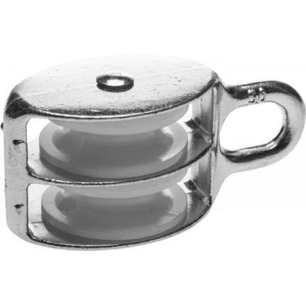 Блок ЗУБР двойной, оцинкованный, нейлоновый шкив, 12x50мм, 2 шт 4-304595-50 купить в Кургане