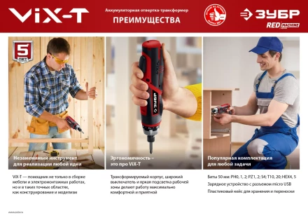 Отвертка-трансформер ViX-T ЗО-ЕМ-3.6 Ли серия МАСТЕР купить в Кургане