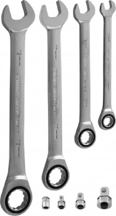 Набор ключей комбинированных трещеточных 10-19мм адаптеры 8предметов Jonnesway W45508S 48880 купить в Кургане