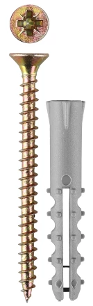 Дюбель ЗУБР "МАСТЕР" распорный полипропиленовый, тип "Ёжик", в комплекте с шурупом, 6 х 30 / 3,5 х 40 мм, 15 шт 30661-06-30 купить в Кургане