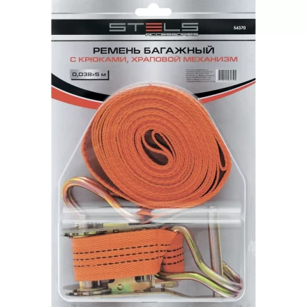 Ремень багажный с крюками 0.038x10 м храповый механизм STELS 54378 купить в Кургане