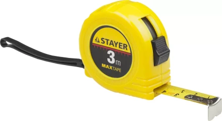 Рулетка STAYER &quot;МASTER&quot; &quot;MaxTape&quot;, пластиковый корпус, 3м/16мм 34014-03-16 купить в Кургане