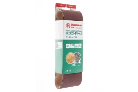 Лента шлиф. бесконечная HAMMER 75х533мм P100 купить в Кургане