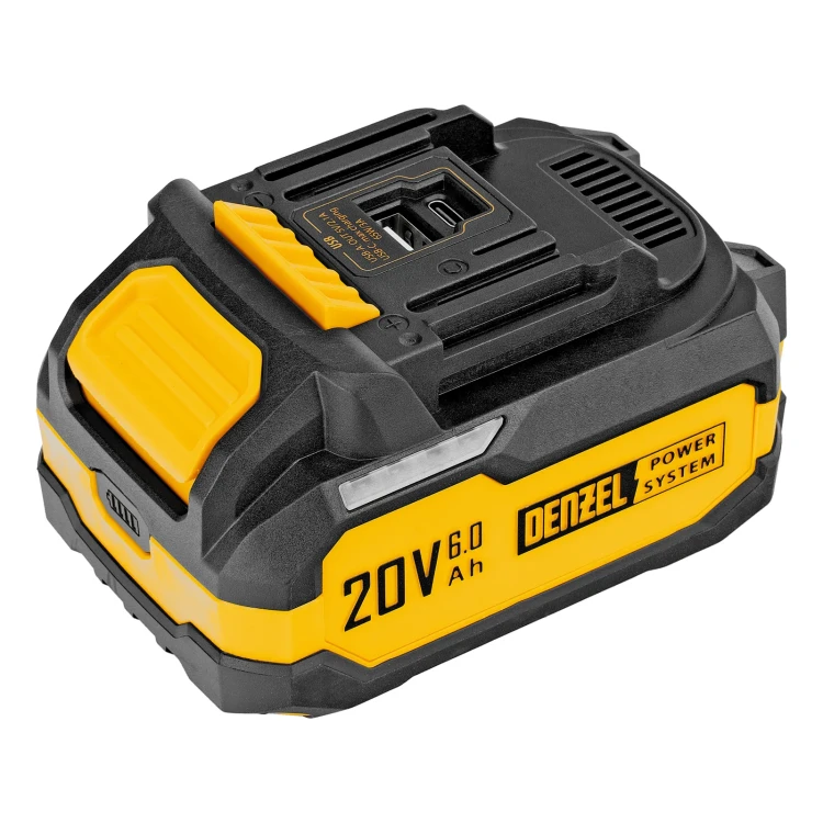 Батарея аккумуляторная BH-20-6.0, Li-Ion, USB, 20 В, 6,0 Ач// Denzel 28446 купить в Кургане