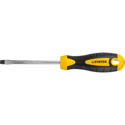 Отвертка STAYER &quot;MASTER&quot; &quot;ТECHNO&quot;, двухкомпонентная рукоятка, магнитный наконечник, Cr-V, SL6,0x100мм 2507-06-10_z02 купить в Кургане