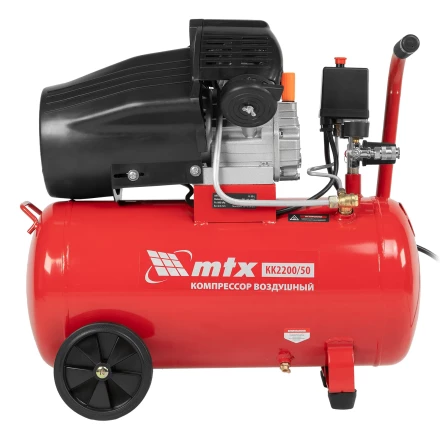 Компрессор воздушный КК-2200/50 2.2 кВт 350 л/мин 50 л прямой привод масляный MTX 58024 купить в Кургане