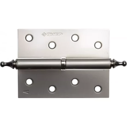 Петля дверная разъемная ЗУБР &quot;ЭКСПЕРТ&quot;, 1 подшипник, цвет мат. никель (PN), левая, с крепежом, 100х75х2,5мм,2шт 37605-100-4L купить в Кургане