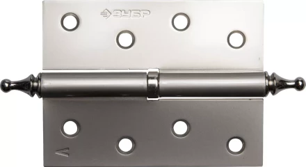 Петля дверная разъемная ЗУБР &quot;ЭКСПЕРТ&quot;, 1 подшипник, цвет мат. никель (PN), левая, с крепежом, 100х75х2,5мм,2шт 37605-100-4L купить в Кургане