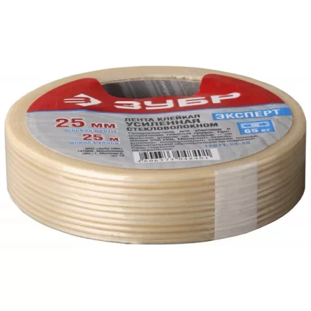 Лента ЗУБР &quot;ЭКСПЕРТ&quot; клеящая однонаправленная, усиленная стекловолокном, 12мм х 50м 12071-12-50 купить в Кургане