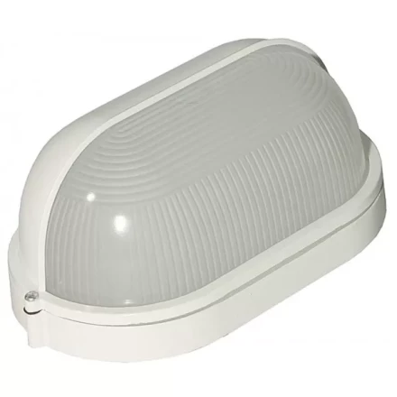 Светильник уличный СВЕТОЗАР влагозащищенный с верхним защитным кожухом, овал, цвет белый, 100Вт SV-57213-W купить в Кургане