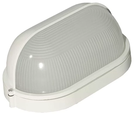 Светильник уличный СВЕТОЗАР влагозащищенный с верхним защитным кожухом, овал, цвет белый, 100Вт SV-57213-W купить в Кургане