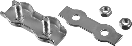 Зажим троса ЗУБР &quot;МАСТЕР&quot; двойной, оцинкованный, 5мм, 2 шт 304446-05 купить в Кургане