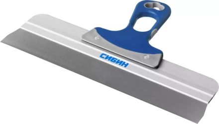 Шпатель СИБИН ФАСАДНЫЙ нержавеющий, алюминиевая направляющая, 2к ручка, 350мм 10085-35 купить в Кургане