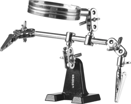 Штатив STAYER &quot;MASTER&quot; для фиксации электронной платы, c увеличительной линзой 55339 купить в Кургане