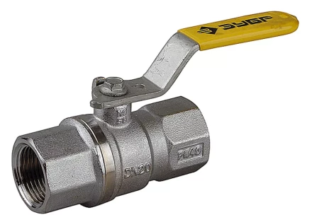 Кран шаровой ЗУБР полнопроход газовый &quot;мама-мама&quot;, ручка, хромиров латунь, 3/4&quot; 4-51720-C-3/4 купить в Кургане