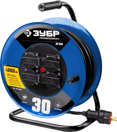 Профессиональные удлинители на стальной катушке КГ 325 силовые серия ПРОФЕССИОНАЛ купить в Кургане