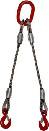 Строп 2СК-10.0 т. Lветви=5.00м Звено ОВ с доп звеньями 63т.. скобы омеги 8.5т на концах опрессовка купить в Кургане