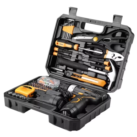 Дрель аккумуляторная DEKO GCD12DU3, 063-4133 + набор 104 инструмента купить в Кургане