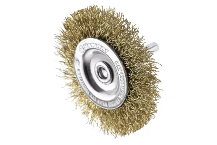Кордщетка HAMMER плоская 63мм для дрели гофрированная латунированная сталь (207-206) купить в Кургане