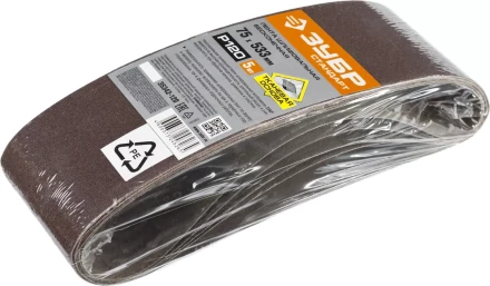 Лента шлифовальная бесконечная ЗУБР &quot;СТАНДАРТ&quot; на тканевой основе, для ЛШМ, P120, 75х533мм, 5 шт 35342-120 купить в Кургане