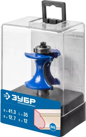 ЗУБР 41.3 x 35 мм, радиус 12.7 мм, фреза полустержневая с подшипником, Профессионал (28722-41.3) купить в Кургане
