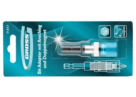 GROSS адаптер для бит с ограничителем и двойным магнитом, 1/4&quot; 11317 купить в Кургане