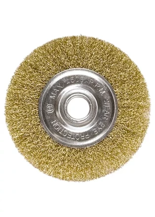 Щетка для УШМ, 200 мм, посадка 22,2 мм, плоская, латунированная витая проволока MATRIX 74668 купить в Кургане