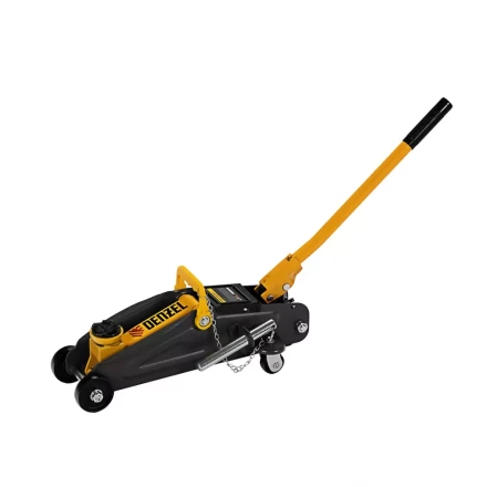 Домкрат гидравлический подкатной с фиксатором, 2 т, 130-330 мм Denzel 51153 купить в Кургане