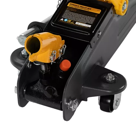 Домкрат гидравлический подкатной с фиксатором, 2 т, 130-330 мм Denzel 51153 купить в Кургане