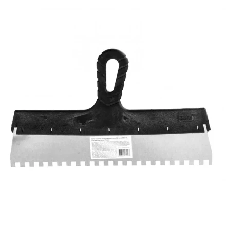 Шпатель из нержавеющей стали 350 мм зуб 8 х 8 мм пластмассовая ручка 85145 купить в Кургане