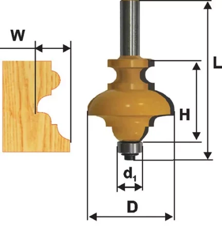 Фреза кромочная фигурная мультипрофиль хв. 8мм 46405 купить в Кургане