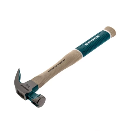 Молоток-гвоздодер с магнитом GROSS AMERICAN HICKORY 200 г угол 45 обрезиненная рукоятка 10414 купить в Кургане