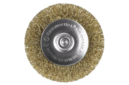 Кордщетка HAMMER плоская 75мм для дрели гофрированная латунированная сталь (207-207) купить в Кургане