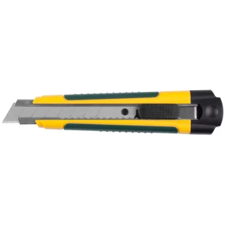 Нож с сегментированным лезвием, KRAFTOOL 09199, двухкомп корпус, автостоп, отсек для хранения запасных лезвий, 18мм 9199 купить в Кургане