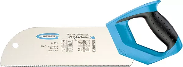 Пила для фанеры с запилом PIRANHA,300 мм/12",11-12 TPI,зуб 3D,каленый зуб,двухкомп.рукоятка GROSS 23144 купить в Кургане