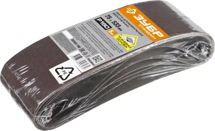 Лента шлифовальная бесконечная ЗУБР &quot;СТАНДАРТ&quot; на тканевой основе, для ЛШМ, P180, 75х533мм, 5 шт 35342-180 купить в Кургане