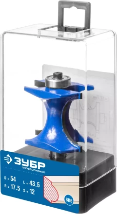 ЗУБР 54 x 51 мм, радиус 12.7 мм, фреза полустержневая с подшипником, Профессионал (28722-54) купить в Кургане