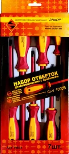 Набор отверток диэлектрич. 6шт. с пробником 19834 купить в Кургане
