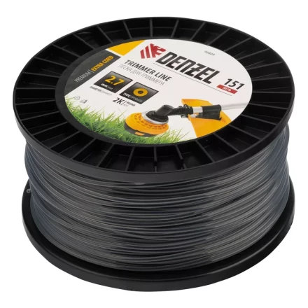 Леска для триммера двухкомпонентная круглая, 2,7мм х 151м, на DIN катушке EXTRA CORD// Denzel 96809 купить в Кургане