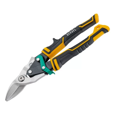 Ножницы по металлу Denzel 78371, 270 мм, прямой и правый рез, сталь-СrMo, трехкомпонентные рукоятки купить в Кургане