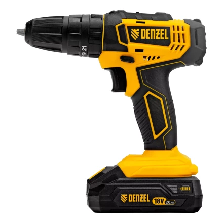 Дрель-шуруповерт аккумуляторная ударная Denzel CID-18-02BM, Li-Ion, 18 В, 2 акк. 26135 купить в Кургане