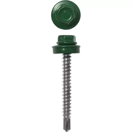 Саморезы ЗУБР окраш., RAL 6002 зелен. лист, для крепл. кров. матер. к дерев. обреш., 4.8x65мм, 180шт 4-300315-48-065-6002 купить в Кургане