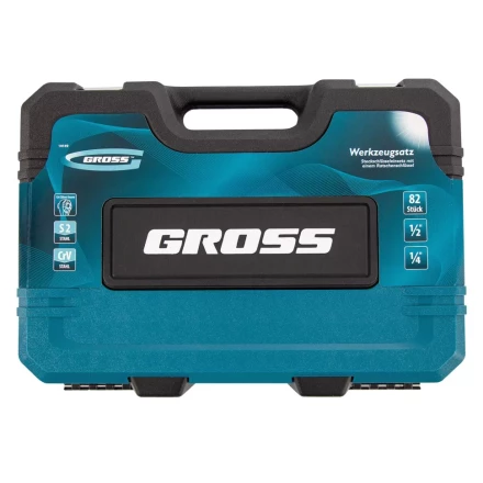 Набор инструментов 82 предметов , 120 зубьев, CrV, 1/4&quot;, 1/2&quot; Gross 14149 купить в Кургане