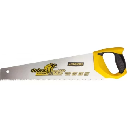 Ножовка STAYER &quot;PROFI&quot; &quot;COBRA&quot; GX700, трехгранный японский зуб, импульсная закалка, 2-х комп ручка, 7 TPI, 450мм 1513-45_z02 купить в Кургане