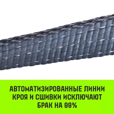 Трос буксировочный динамический HITCH PROF Лента масса авто 6 т разрывная 18 т 8 м 2 скобы (SZ071512) купить в Кургане