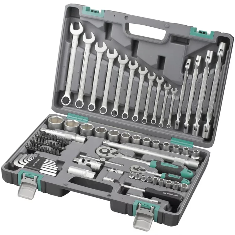 Набор инструментов, 1/2", 1/4",  CrV, пластиковый кейс  88 предм  STELS 14109 купить в Кургане