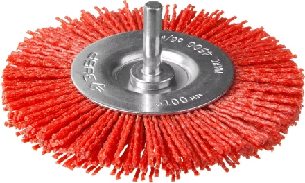 ЗУБР &quot;ПРОФЕССИОНАЛ&quot;. Щетка дисковая для дрели, нейлоновая проволока с абразивным покрытием, 100мм 35161-100_z02 купить в Кургане