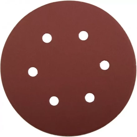 Круг шлифовальный ЗУБР &quot;МАСТЕР&quot; универсальный, из абразивной бумаги на велкро основе, 6 отверстий, Р600, 150мм, 5шт 35566-150-600 купить в Кургане