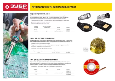 Нить ЗУБР &quot;МАСТЕР&quot; для удаления излишков припоя, 2мм, 1.5м 55469-2 купить в Кургане